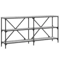 Table console sonoma gris 160x30x75 cm bois d'ingénierie et fer