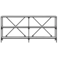 Table console sonoma gris 160x30x75 cm bois d'ingénierie et fer