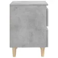 Tables de chevet pieds en pin 2 pcs Gris béton 40x35x50 cm