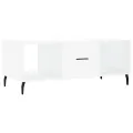 Table basse Blanc brillant 102x50x40 cm Bois d'ingénierie