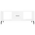 Table basse Blanc brillant 102x50x40 cm Bois d'ingénierie