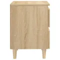 Table de chevet avec pieds en pin Chêne sonoma 40x35x50 cm