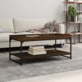 Table basse chêne marron 100x49x45 cm bois d'ingénierie