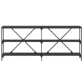 Table console noir 180x30x75 cm bois d'ingénierie et fer