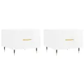 Tables basses 2 pcs blanc brillant 50x50x40cm bois d'ingénierie