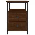 Table de chevet chêne marron 34x35,5x50 cm bois d'ingénierie