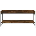 Table basse chêne fumé 100x49x45 cm bois d'ingénierie