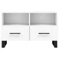 Meuble TV Blanc 80x36x50 cm Bois d'ingénierie