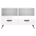 Meuble TV Blanc brillant 80x36x50 cm Bois d'ingénierie