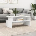 Table basse blanc 90x55x42,5 cm bois d'ingénierie