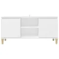 Meuble TV avec pieds en bois massif Blanc 103,5x35x50 cm