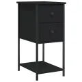 Tables de chevet 2 pcs noir 32x42x70 cm bois d'ingénierie