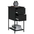 Tables de chevet 2 pcs noir 32x42x70 cm bois d'ingénierie
