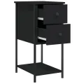 Tables de chevet 2 pcs noir 32x42x70 cm bois d'ingénierie