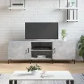 Meuble TV gris béton 150x30x50 cm bois d'ingénierie