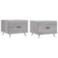 Tables basses 2 pcs sonoma gris 50x50x40 cm bois d'ingénierie