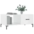 Table basse Blanc brillant 90x50x40 cm Bois d'ingénierie