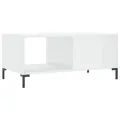 Table basse Blanc brillant 90x50x40 cm Bois d'ingénierie