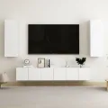 Ensemble de meubles TV 5 pcs Blanc Aggloméré