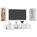Ensemble de meubles TV 5 pcs Blanc Aggloméré