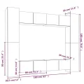 Ensemble de meubles TV 8 pcs Blanc Bois d'ingénierie