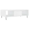 Table basse blanc brillant 104x60x35 cm bois d'ingénierie