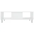 Table basse blanc brillant 104x60x35 cm bois d'ingénierie
