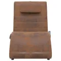 Chaise longue de massage avec oreiller Marron Similicuir daim