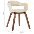 Chaise de salle à manger Blanc Bois courbé et similicuir