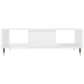 Table basse blanc brillant 104x60x35 cm bois d'ingénierie