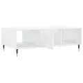 Table basse blanc brillant 104x60x35 cm bois d'ingénierie