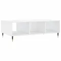 Table basse blanc brillant 104x60x35 cm bois d'ingénierie
