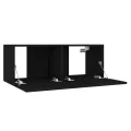 Ensemble de meubles TV 3 pcs Noir Aggloméré