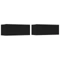 Ensemble de meubles TV 4 pcs Noir Bois d'ingénierie