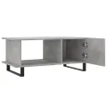Table basse gris béton 90x50x40 cm bois d'ingénierie