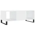 Table basse Blanc brillant 102x50x40 cm Bois d'ingénierie