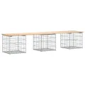 Banc de jardin design de gabion 203x44x42 cm bois massif de pin