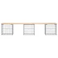 Banc de jardin design de gabion 203x44x42 cm bois massif de pin