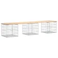 Banc de jardin design de gabion 203x44x42 cm bois massif de pin