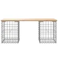 Banc de jardin design de gabion 103x31x42 cm bois massif de pin