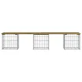 Banc de jardin design gabion 203x44x42 cm bois de pin imprégné