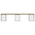 Banc de jardin design gabion 203x31x42 cm bois de pin imprégné
