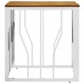 Table basse argenté acier inoxydable et bois massif d'acacia