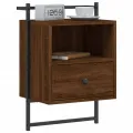 Table de chevet murale chêne brun 40x30x61 cm bois d'ingénierie