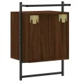 Table de chevet murale chêne brun 40x30x61 cm bois d'ingénierie
