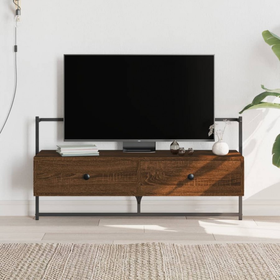 Meuble TV mural chêne marron 100,5x30x51 cm bois d'ingénierie