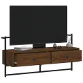 Meuble TV mural chêne marron 100,5x30x51 cm bois d'ingénierie