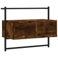 Meuble TV mural chêne fumé 60,5x30x51 cm bois d'ingénierie