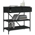 Table console noir 75x34,5x75 cm bois d'ingénierie