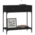 Table console noir 75x34,5x75 cm bois d'ingénierie